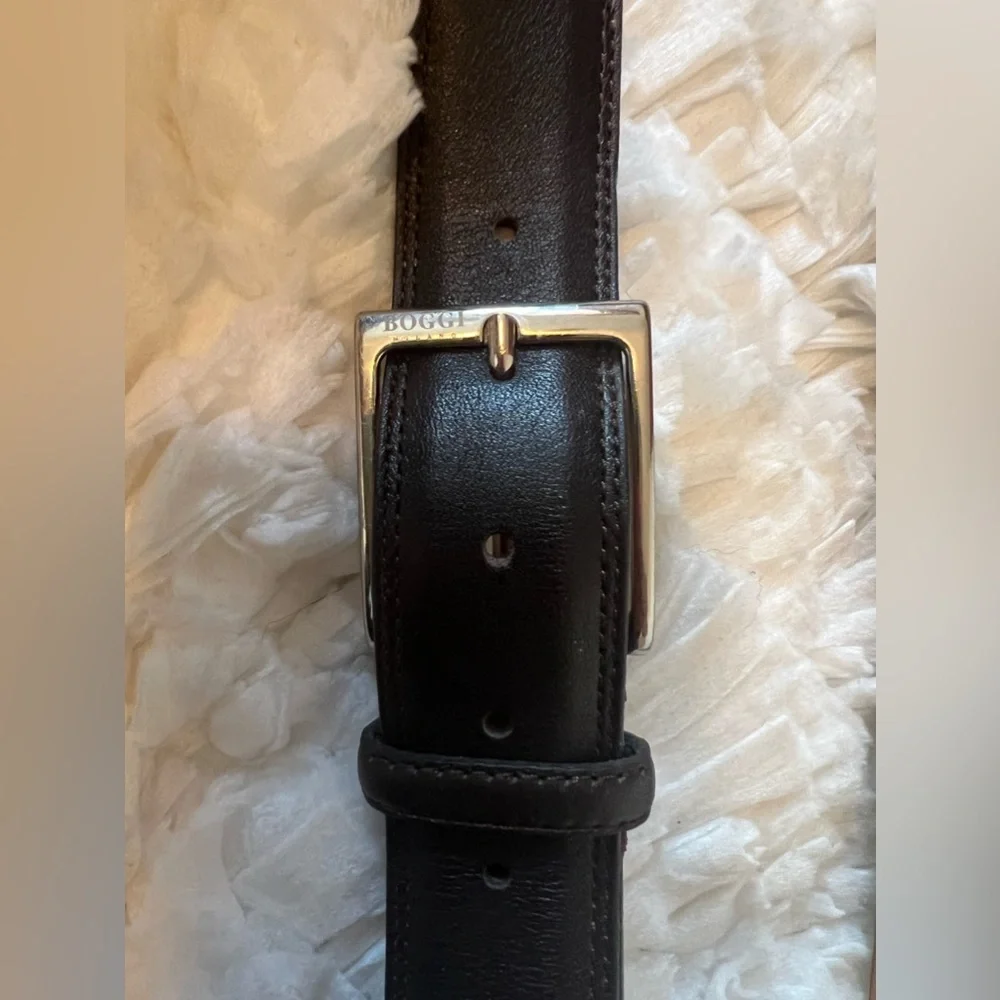 Boggi Milano Genuine Leather Belt Hand Made in France Brown Sz‎ XXXL
